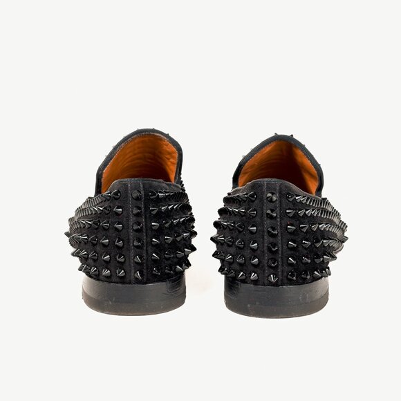Christian Louboutin Dandelion Spikes Black Veau Velours Loafer - Picture 3 of 9
